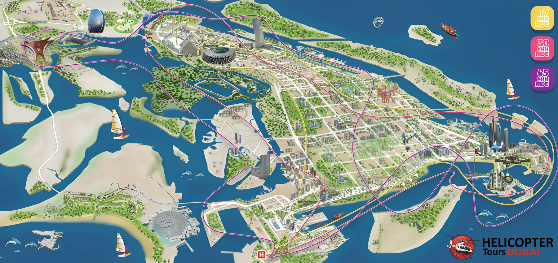 Helicopter route map
